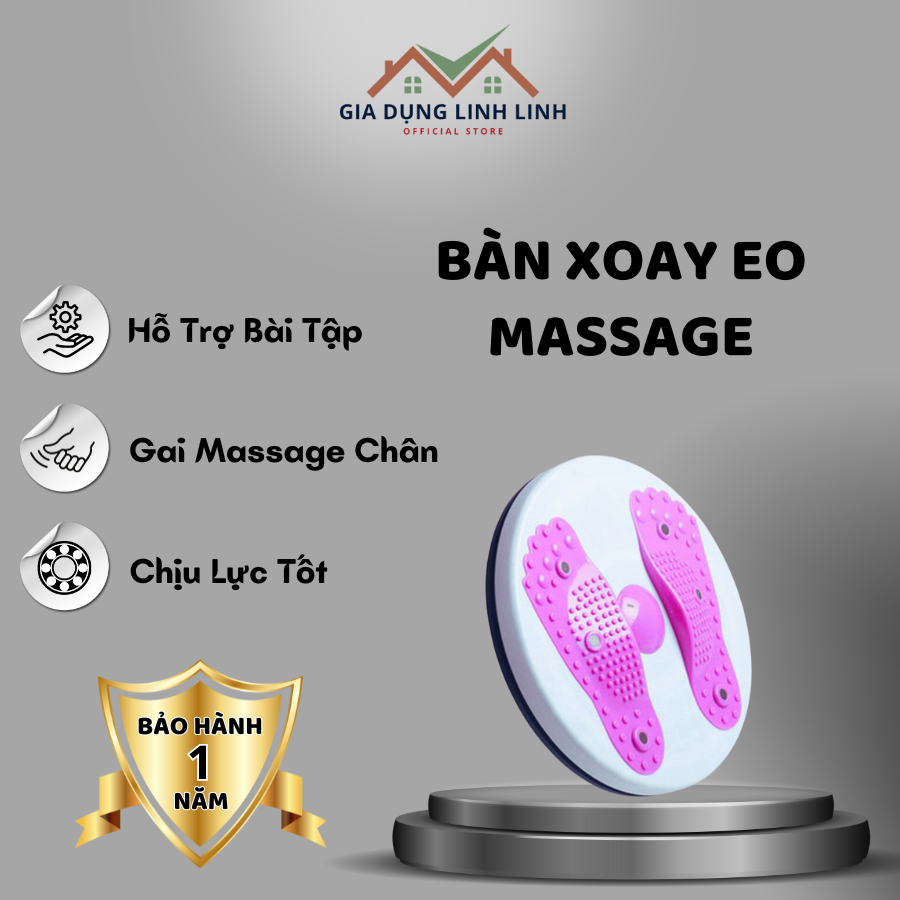 Đĩa Xoay Eo Massage Hình Bàn Chân, Bàn Xoay Lắc Tập Thể Thao Giảm Mỡ Bụng - Thiết bị tập thể dục tại nhà HOT