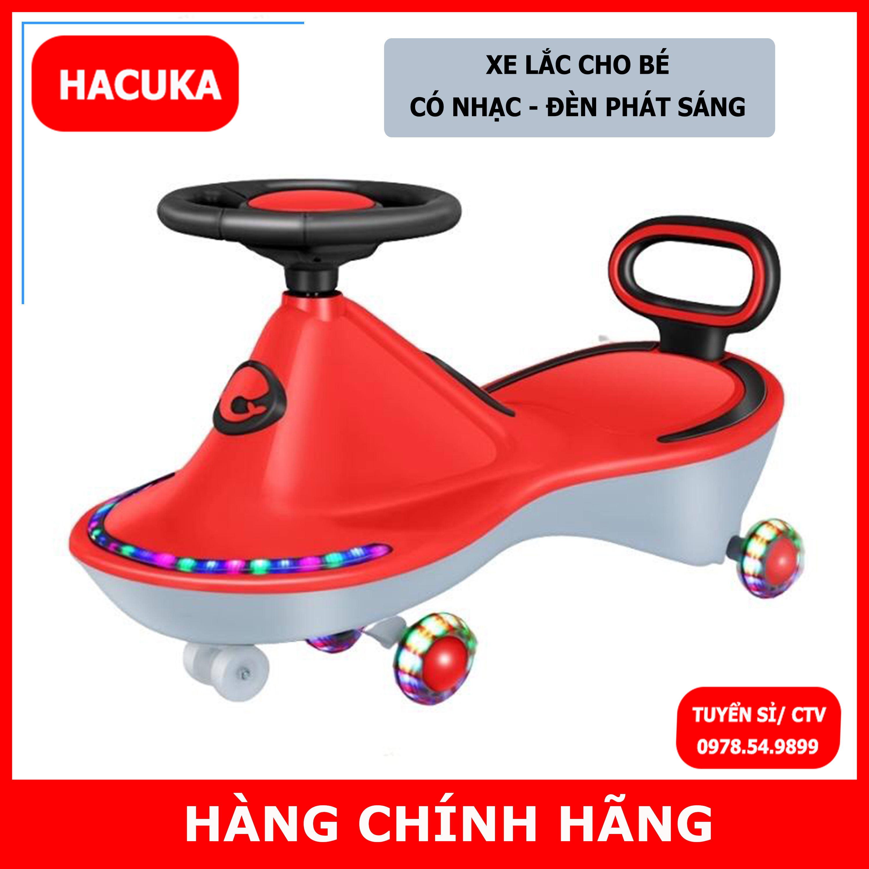 Xe lắc cho bé, Xe chòi chân trẻ em có tựa lựng phát nhạc đèn sinh động