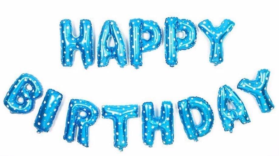 Bóng trang trí sinh nhật, bóng trang trí tiệc thôi nôi cho bé, bóng chữ Happy birthday, bong bóng tổ chức sự kiện. Tặng keo dán bong bóng và đồ làm phồng bóng,