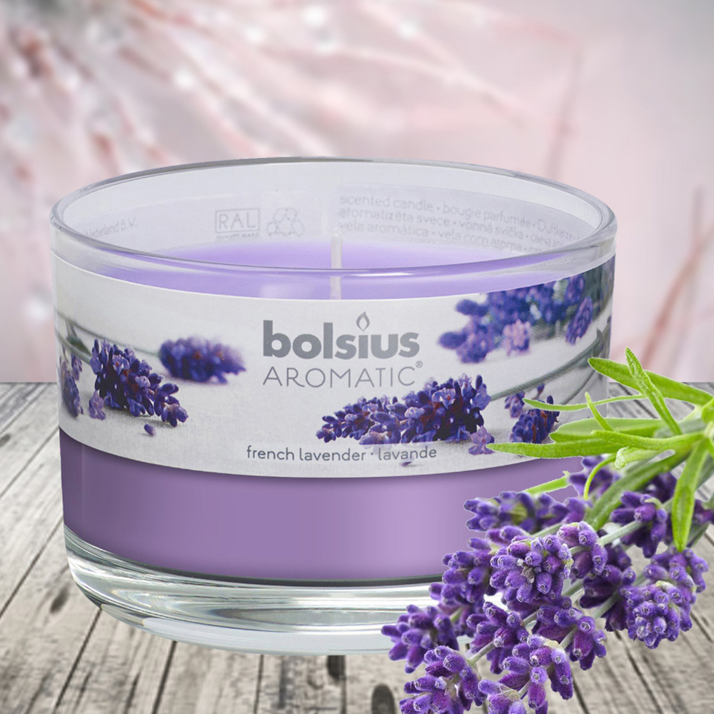 Ly nến thơm tinh dầu Bolsius French Lavender 155g QT024878 - hoa oải hương