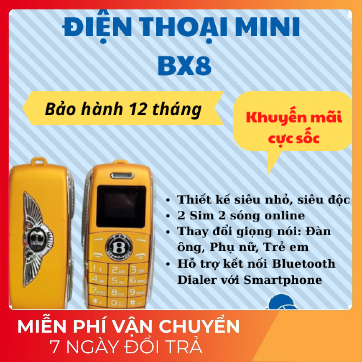 [ĐỘC VÀ LẠ] Điện Thoại Mini X8, điện thoại mini siêu nhỏ V8, điện thoại 2 sim, điện thoại học sinh