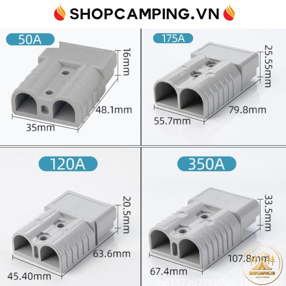 Jack cắm pin xe nâng điện, giắc ups, acquy, 50a, 120a, 175a, jack anderson chống cháy