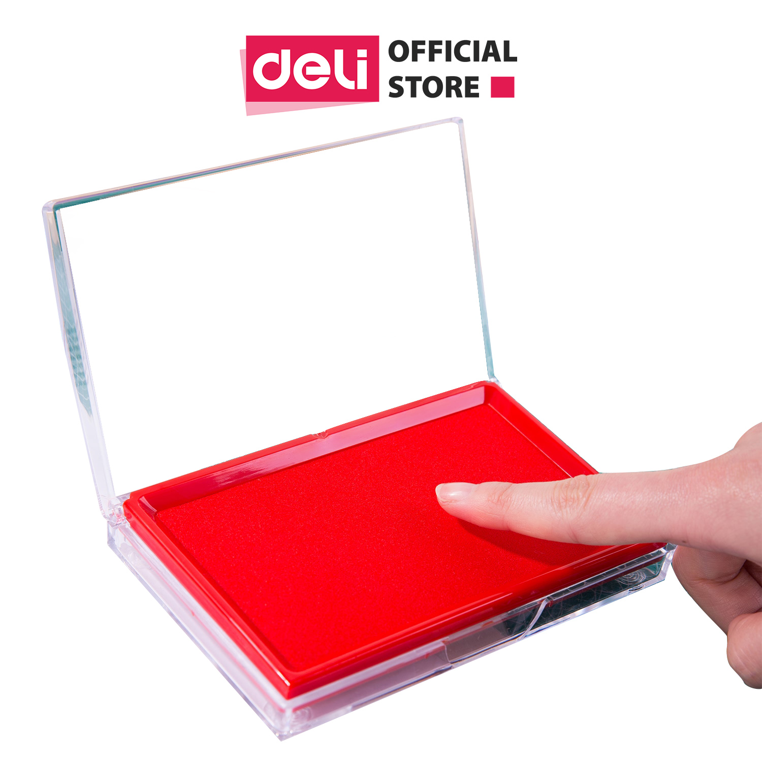 Khay mực dấu deli, 138x88x26 mm, đỏ - e9864