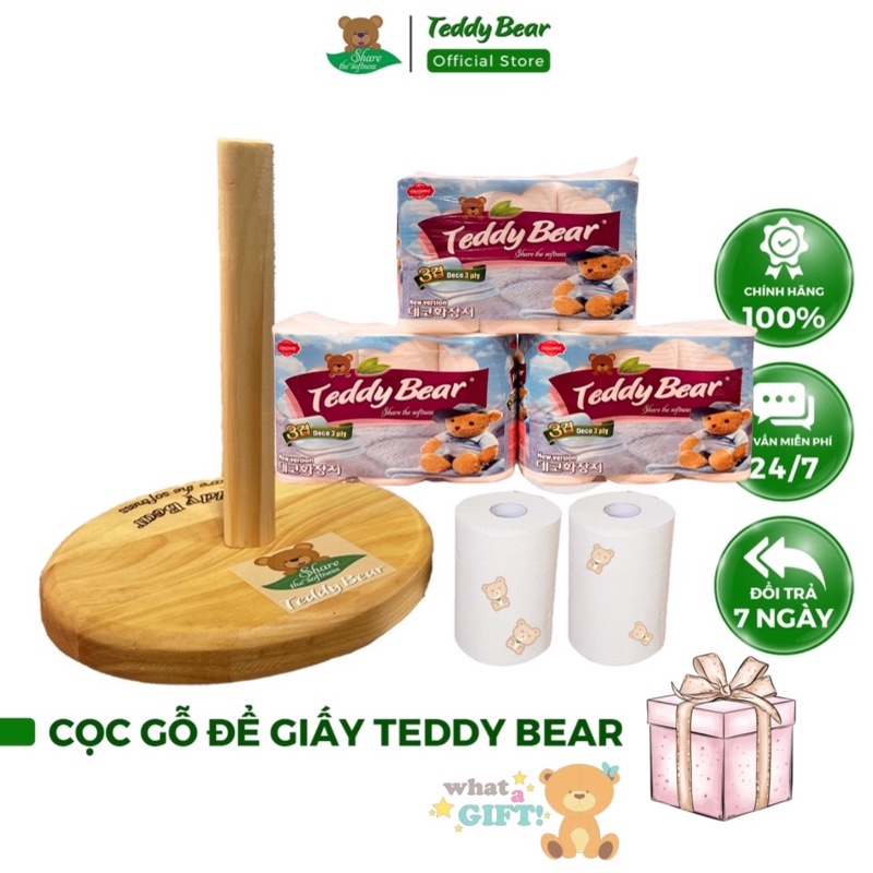 Tặng Cọc Gỗ để Khăn Giấy TEDDY BEAR khi mua Combo 9 Cuộn Giấy Đa Năng