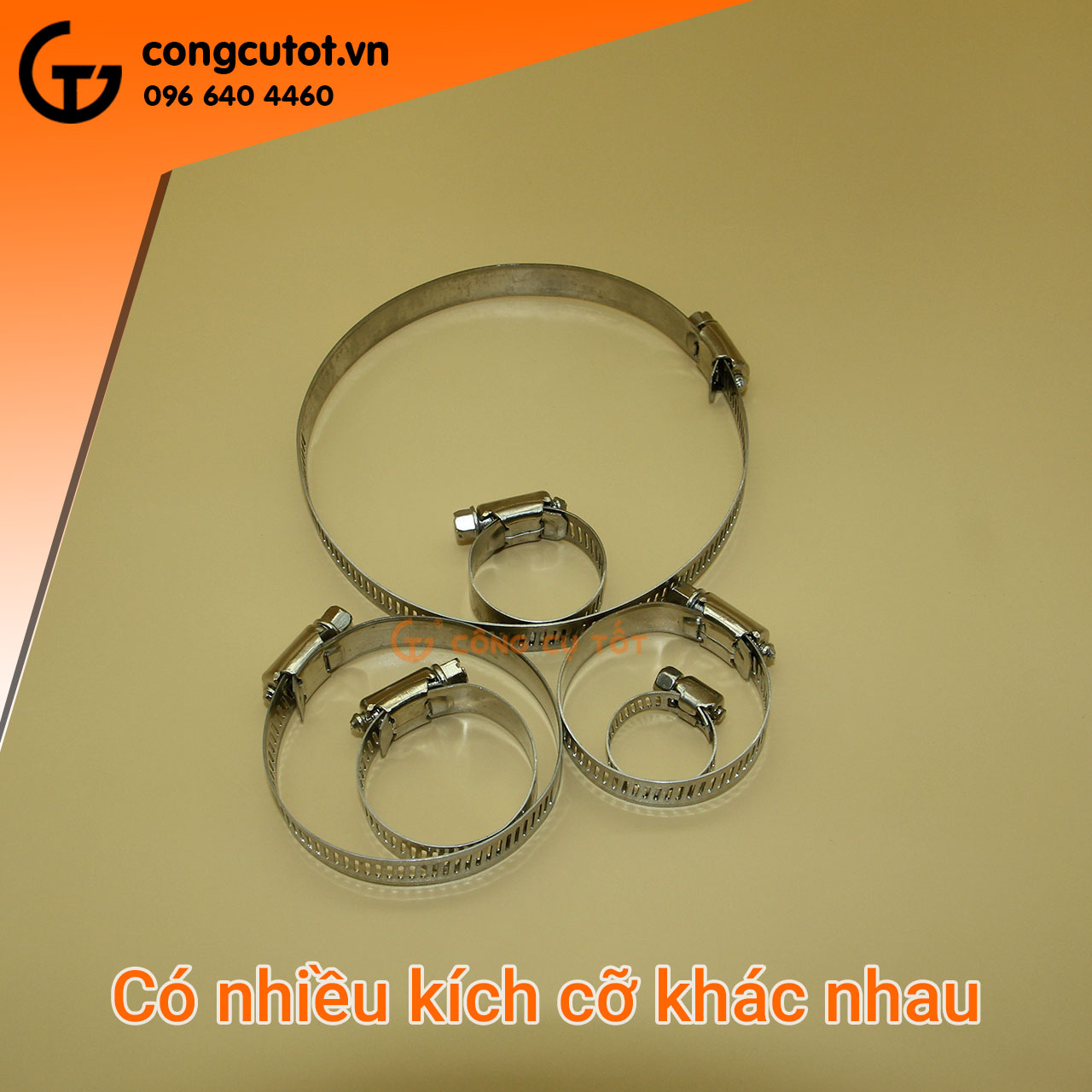 6 Cái đai xiết inox các cỡ 13-114mm