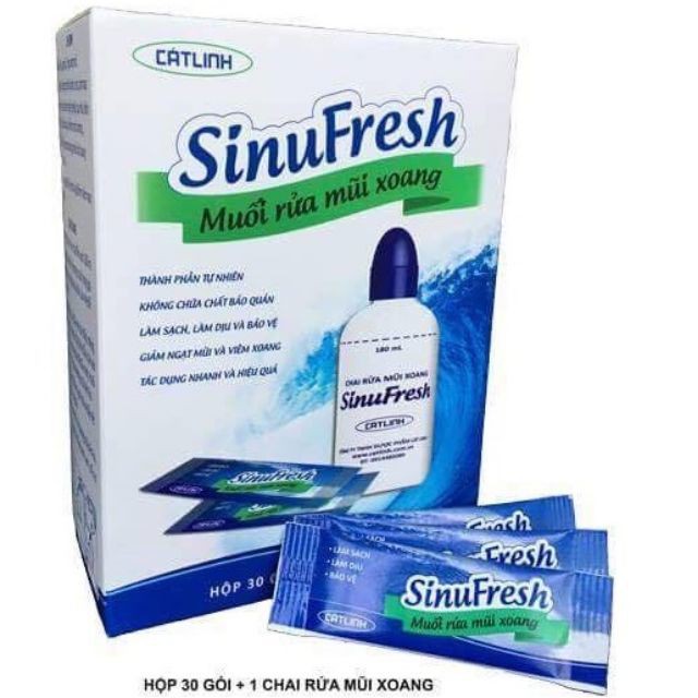 Combo khuyến mại bình rửa mũi sinufresh + 30 gói hỗn hợp muối pha- icare