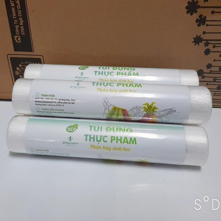 Túi Đựng Thực Phẩm Tự Hủy Sinh Học 25cm x 35cm (100 túi/cuộn)