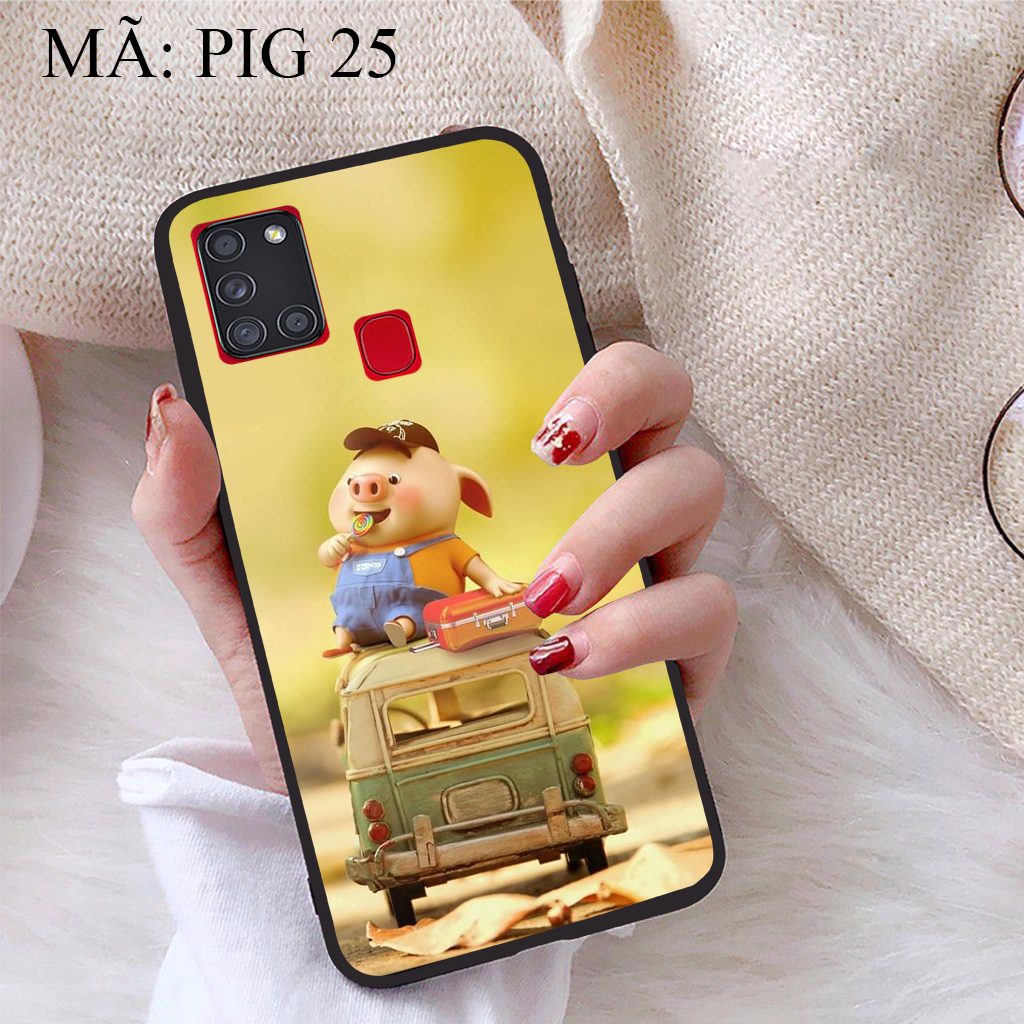 [HCM]Ốp lưng iCase dành cho Samsung Galaxy A21S viền dẻo TPU BST Pig Cute