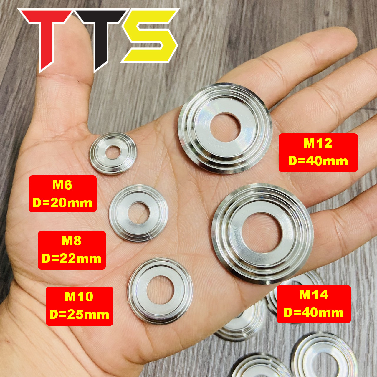 Lông đền xoắn salaya chất liệu inox 304 lắp dàn áo, hộp sên, cốt bánh bao rỉ sét trọn đời ( lổ 6ly đến 14ly )