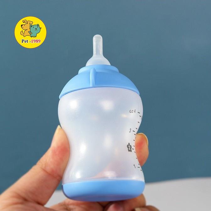Bình ti bình sữa chó mèo sơ sinh cao cấp silicon 80ml - 100ml pet-1989