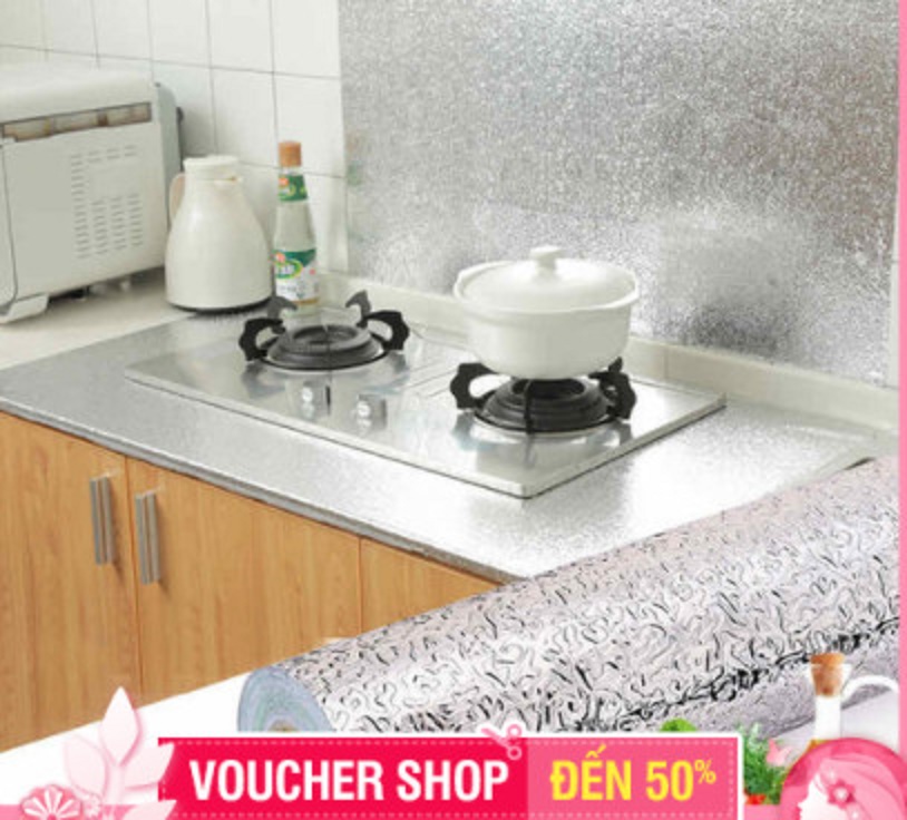 GIẤY DÁN TRÁNG BẠC ĐA NĂNG DÁN BẾP, TỦ, TƯỜNG CHỐNG BÁM BẨN DỄ LAU