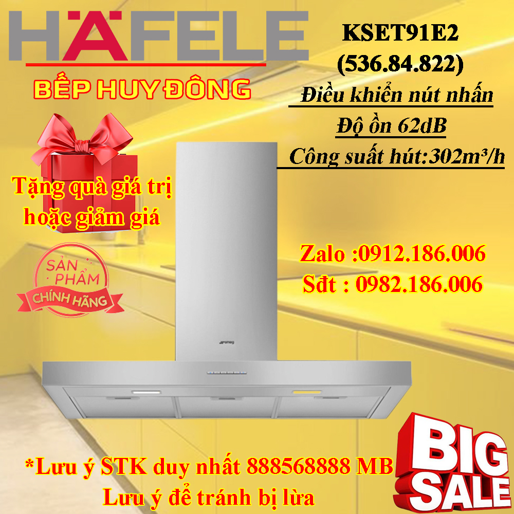 MÁY HÚT MÙI HAFELE KSET91E2 900mm (536.84.822)
