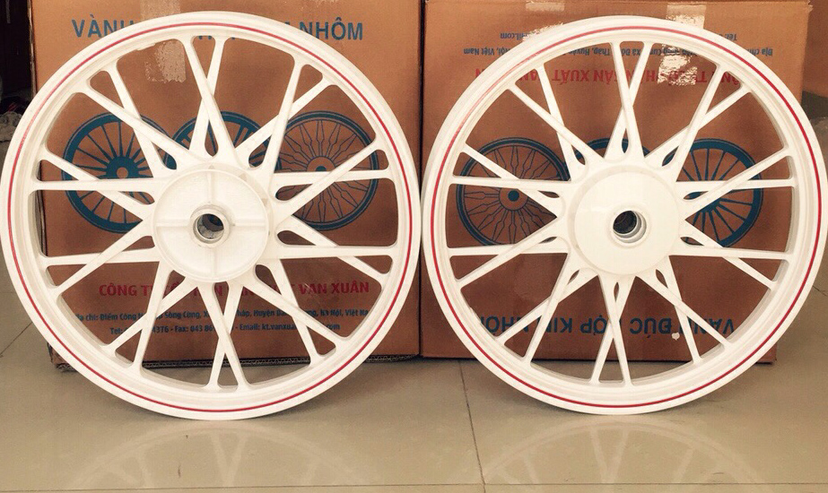 Vành đúc xe máy 20 nan trắng sứ phanh cơ