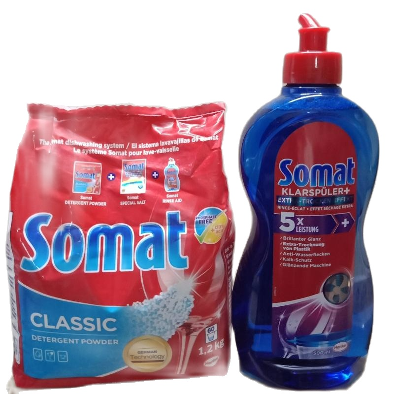 combo bột rửa bát Somat và chai nước làm bóng ( Hàng Đức )
