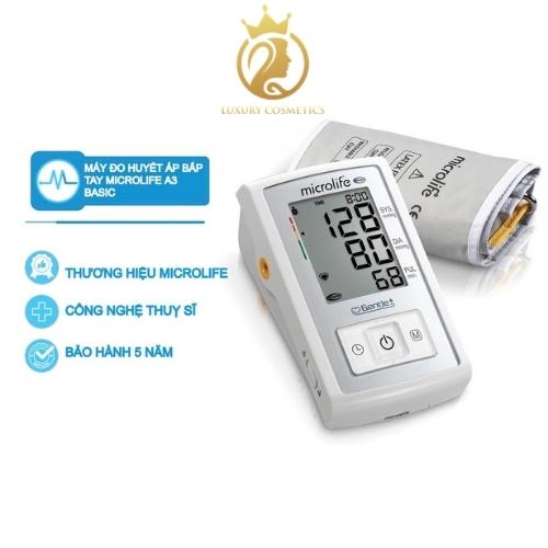 Máy đo huyết áp bắp tay MICROLIFE A3 BASIC cảnh báo rối loạn nhịp tim