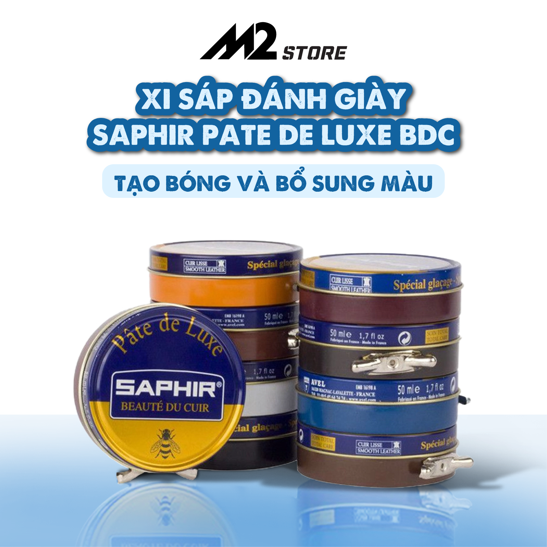 Xi đánh bóng đồ da giày da Saphir Pate De Luxe BDC Pháp 50ml