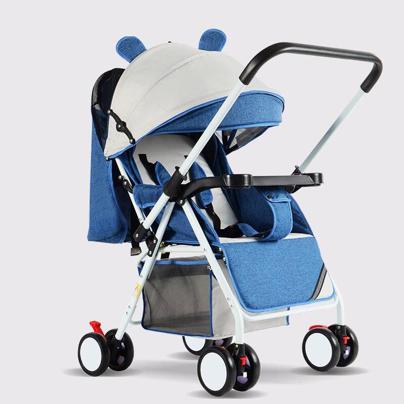 Xe nôi xe đẩy em bé hai chiều Haowei T305 bản cao cấp hai tư thế nằm ngồi siêu nhẹ có thể gấp xách tay cho bé 0-3 tuổi