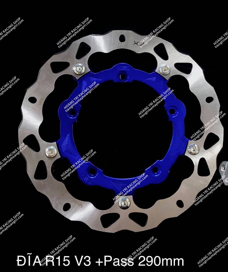 ĐĨA TRƯỚC X1R cho YAMAHA R15/V3 - 290mm (gồm lòng nhôm màu dày 12mm + Đĩa thắng 290mm loại dày 4.5mm + Pat CNC)