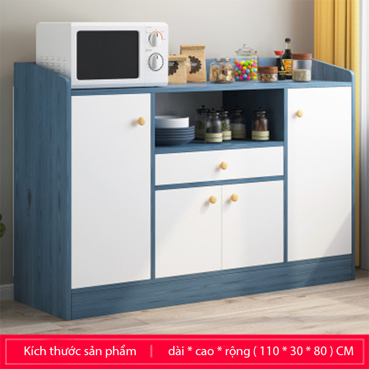 🔥HOT🔥 Tủ Kệ bếp Để lò vi sóng di động hiện đại thiết kế 4 ngăn tủ tiện lợi gỗ MDF phủ Melamin cao cấp - Kệ tủ để lò vi sóng bền đẹp TUR001