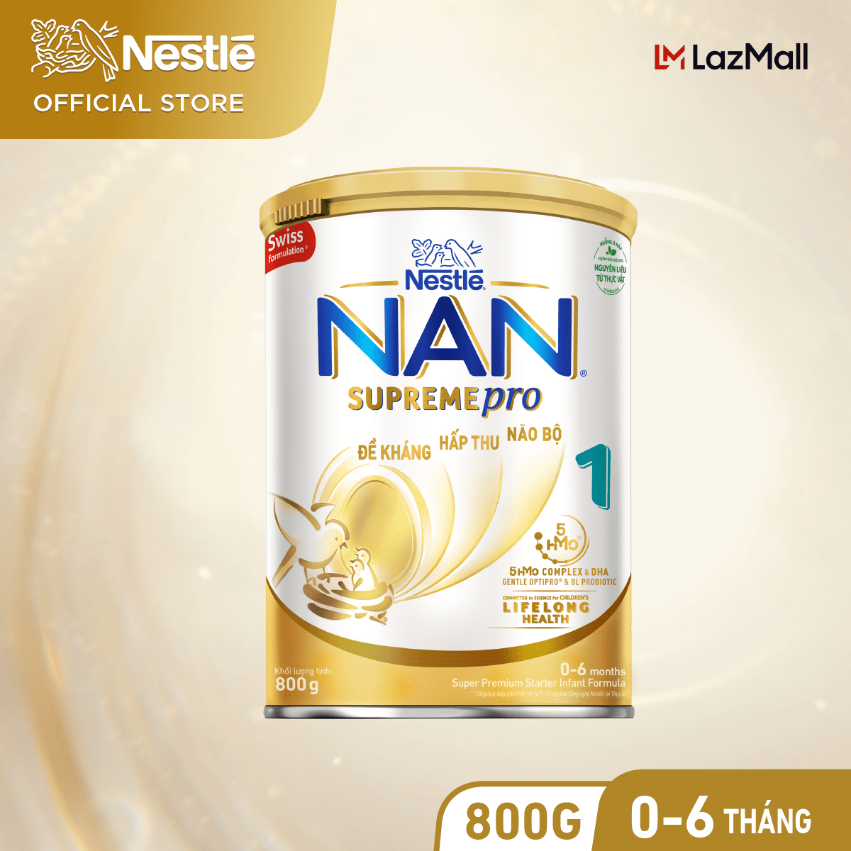 Sữa dinh dưỡng công thức Nestlé NAN SUPREMEPRO 1 5HMO lon 800g