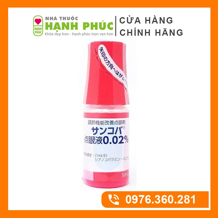 Nước Nhỏ Mắt Sancoba 5ml Nhật Bản- Sancoba Hỗ Trợ Người Cận Thị - Điều Tiết Chứng Mỏi Mắt, Rối Loạn Điều Tiết Mắt