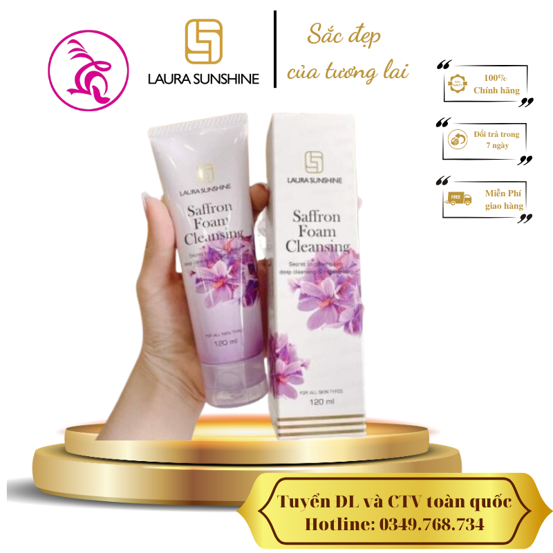 Sữa rửa mặt nhụy hoa nghệ tây Laura Sunshine Saffron Foam Cleansing 120ml