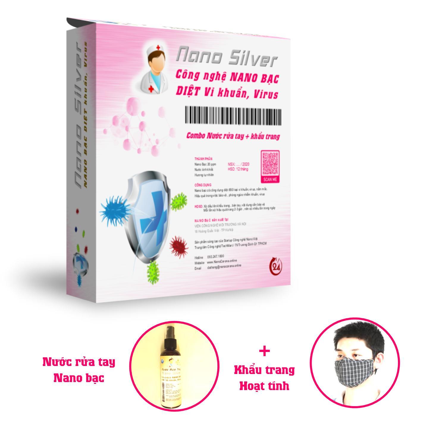 [HCM][Tặng Khẩu trang hoạt tính ] Chai xịt khẩu trang Diệt Khuẩn Nano Bạc Phòng ngừa virus corona diệt trên 650 loại vi khuẩn và virus  bảo vệ hiệu quả lâu dài.