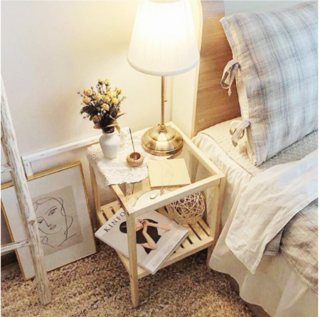 ☀️  Kệ Đầu Giường Trà Bàn Cà phê Mặt Kính Cường Lực Bàn Glass Shelf Hiện Đại Phong Cách Hàn Quốc Decor - GN27 ☀️