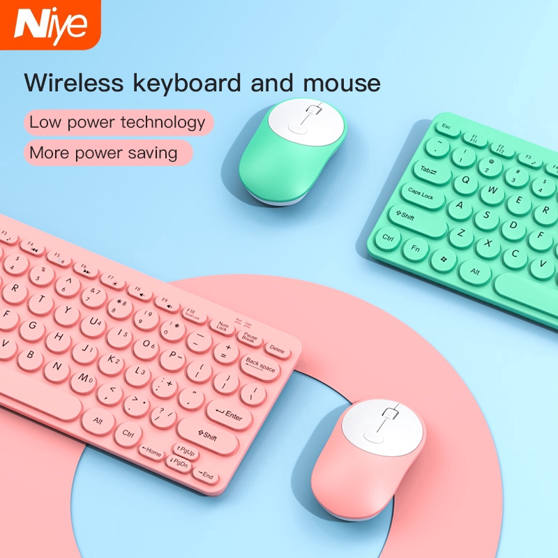 Bộ Chuột và Bàn Phím không dây SIMETECH SM9000 Mini Black/Blue/Pink Chuyên văn phòng siêu dễ thương siêu bền