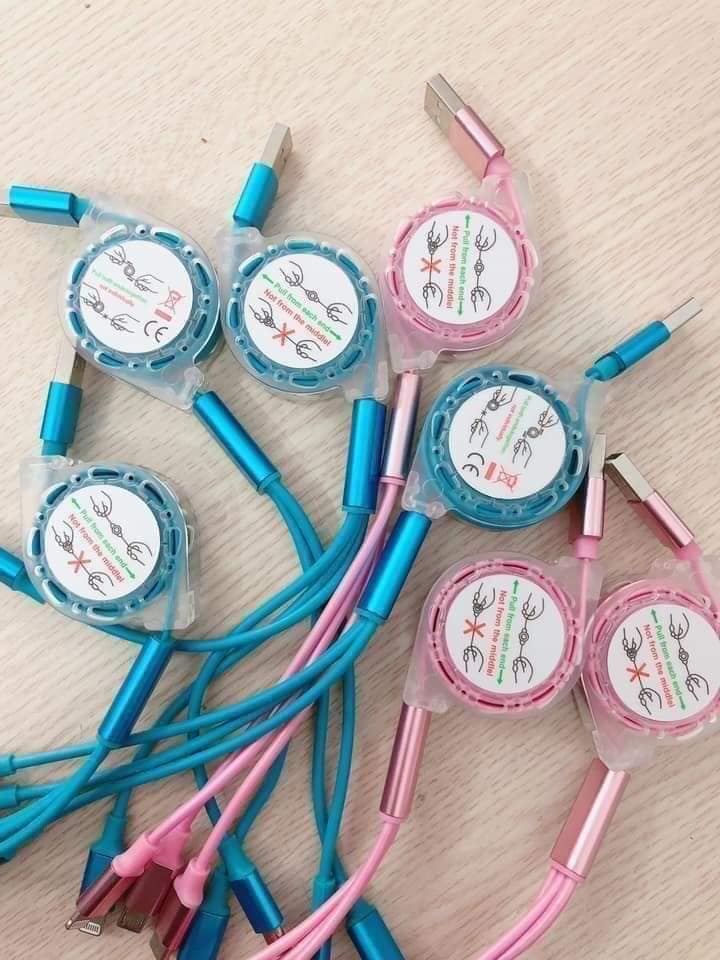 Dây xạc rút 3 đầu