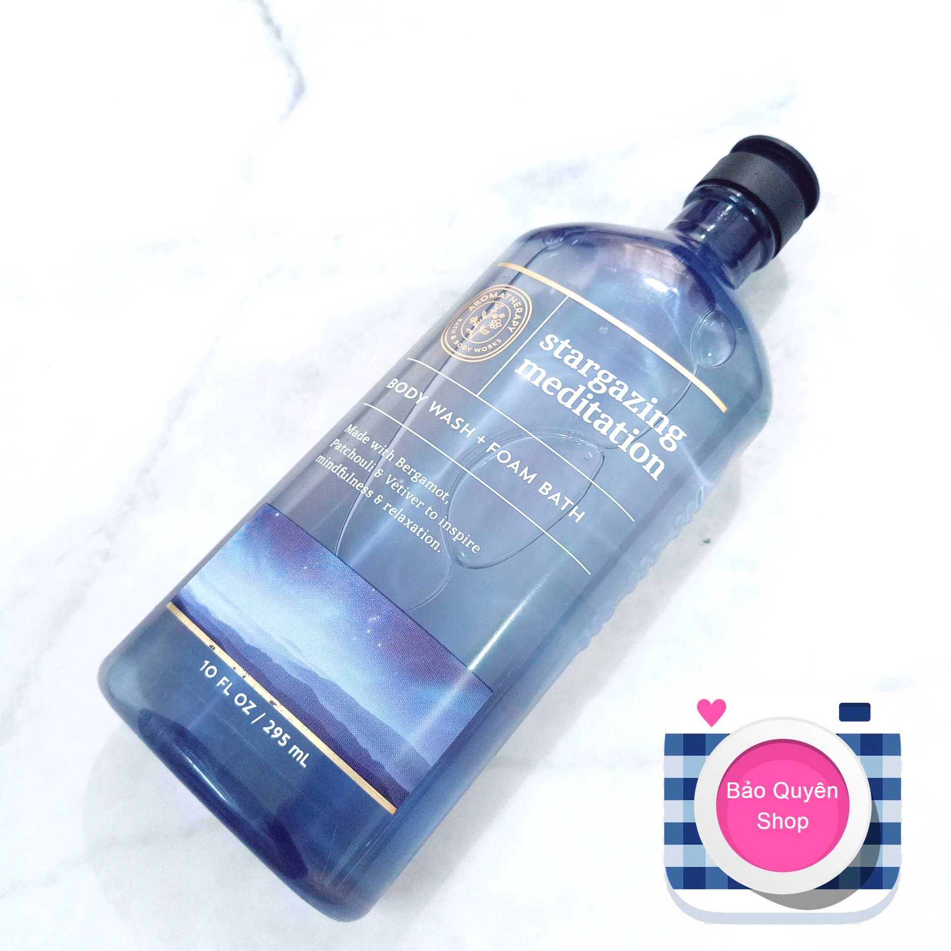 Sữa tắm tinh dầu thư giãn dòng aromatherapy Bath & Body Works - Stargazing Meditation - Body Wash & Foam Bath 295mL