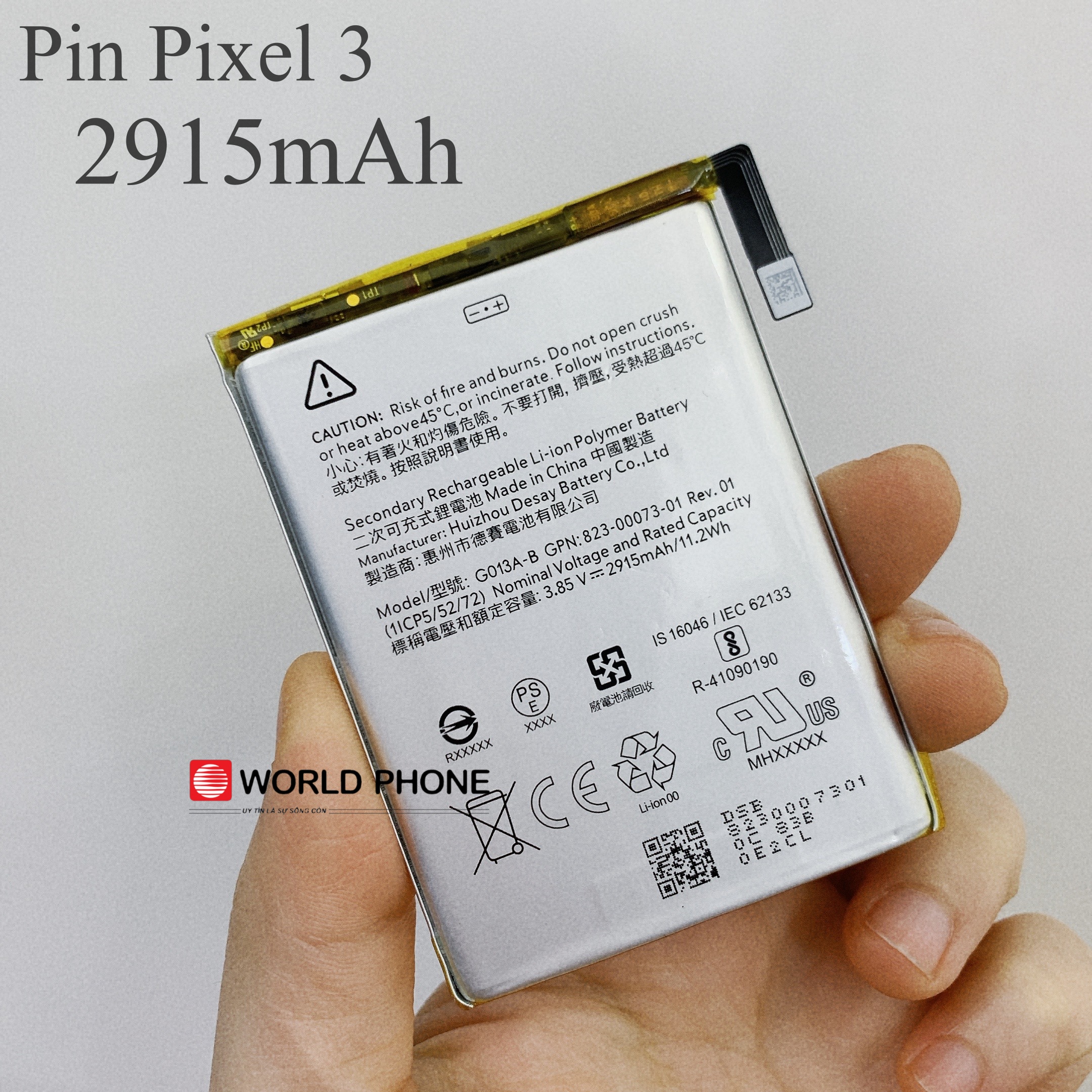 Pin mới Google Pixel 3 kèm keo dán lưng