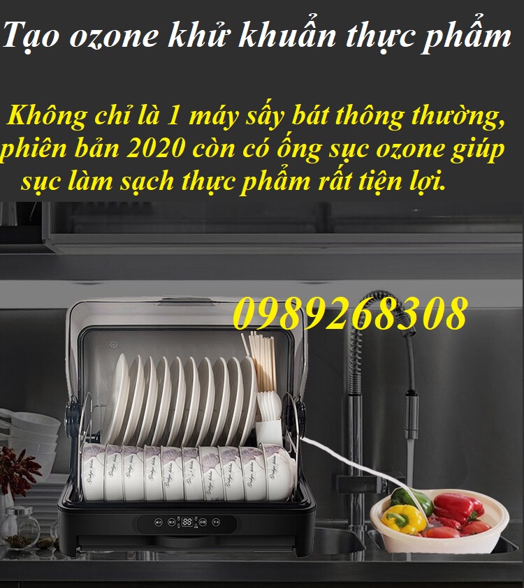 Máy sấy chén bát tạo ozone khử khuẩn 35L- Sục khử trùng thực phẩm-Hàng tiêu chuẩn Châu Âu- Bảo hành 1 năm