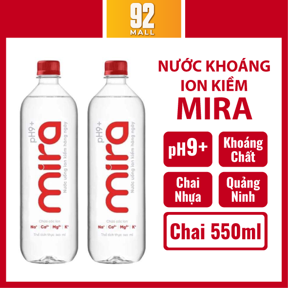 Nước Ion Kiềm Đóng Chai Mira Tav pH9+, Nước Uống Hằng Ngày Giàu Khoáng Chất, An Toàn Sức Khỏe