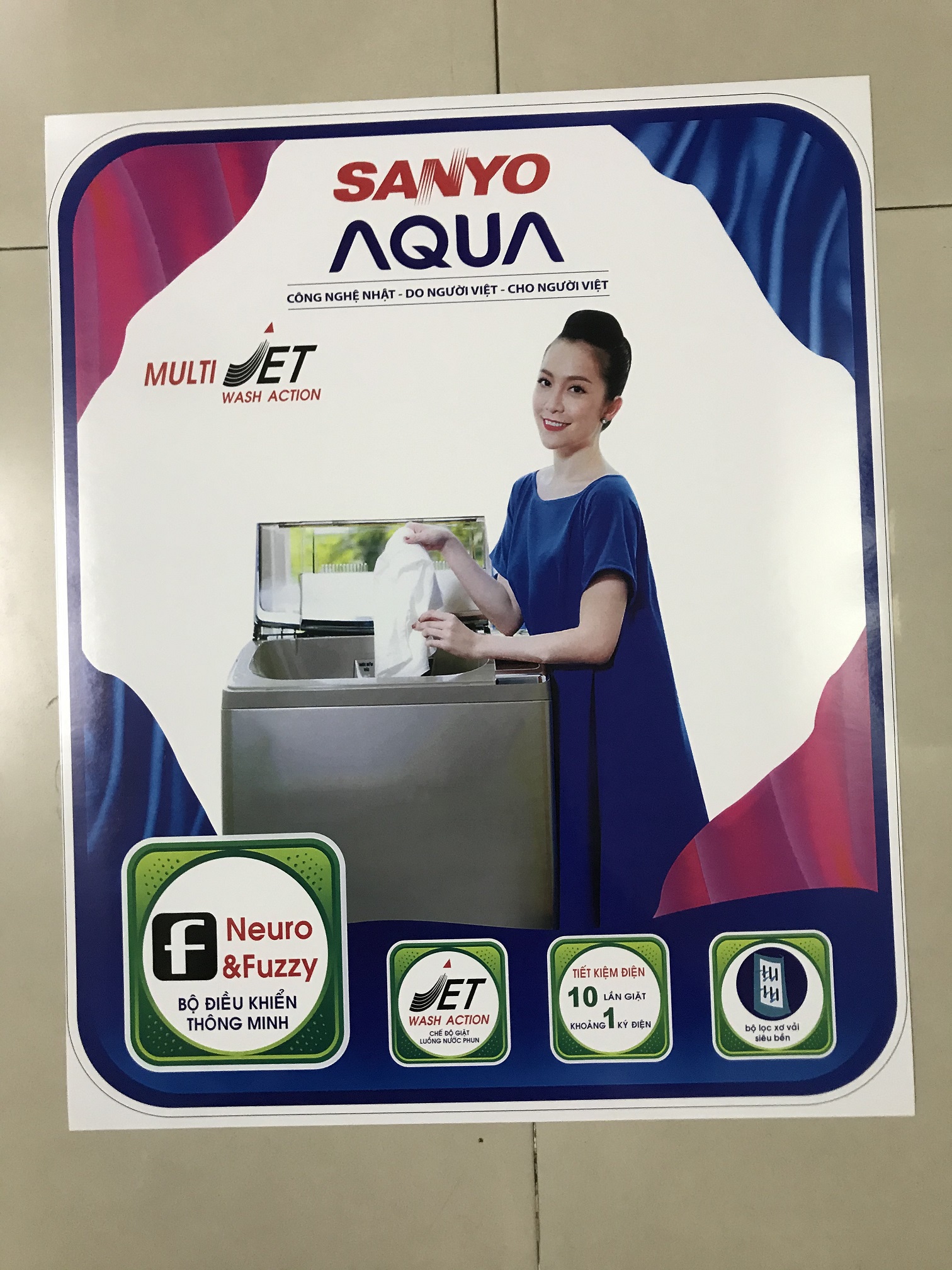 Combo 10 tem dán máy giặt Sanyo Aqua/ Combo 10 miếng dán máy giặt Sanyo