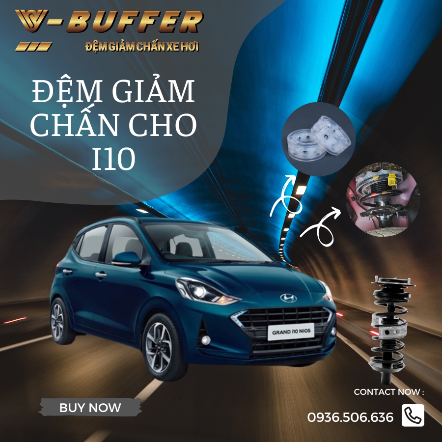 [Huyndai I10] Đệm cao su giảm chấn ô tô (Bộ 4 cái)