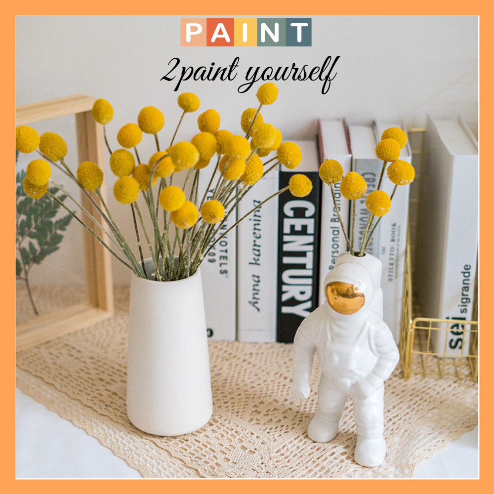 Hoa khô trang trí, hoa cúc tròn vàng decor lọ thủy tinh, bình hoa để bàn