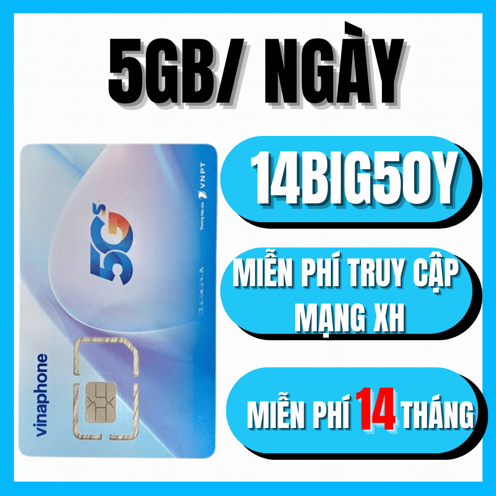( GIÁ RẺ ) Sim 5G Vinaphone Trọn Gói 1 Năm Data Tốc Độ Cao 500GB/tháng ( 17GB/ngày ) Dùng Mạng Thả Ga | D500 12TD49 12FCLUB FHAPPY U1500 12D159V 12VD149 14BIG50Y SODA . FREESHIP - CHƯA KÍCH HOẠT