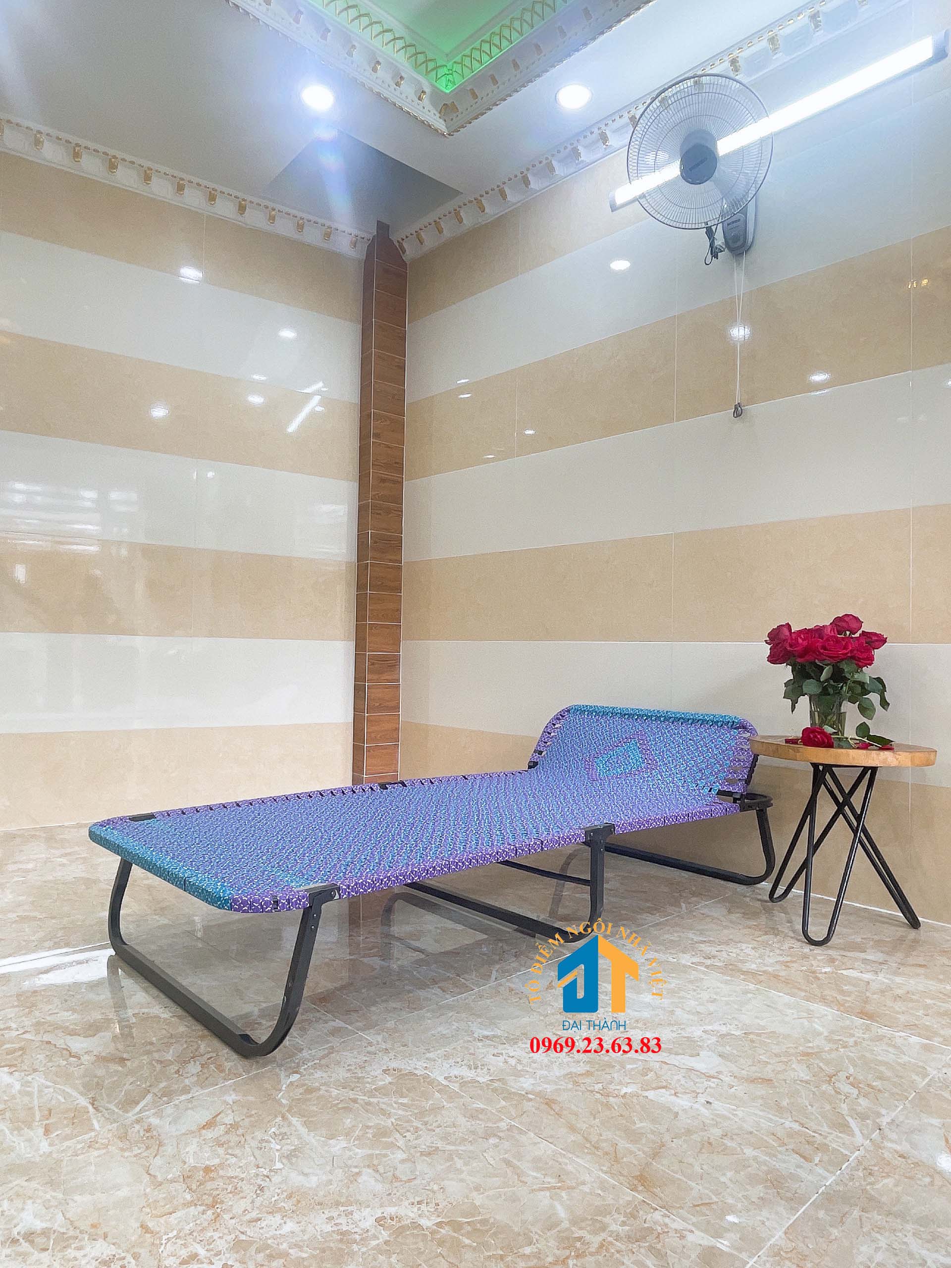 Giường xếp dây đài loan khung sắt đại thành mẫu mới m07