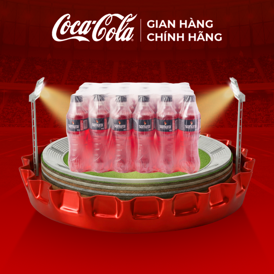 [SIÊU SALE ] Thùng/Lốc 24 Chai Nước Ngọt Giải Khát Samurai Hương dâu 390ml x 24 Sale 15.4 Coca-Cola Chính Hãng_LD