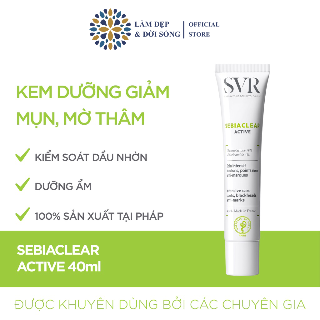 Kem gel làm giảm mụn và giúp loại bỏ dầu svr sebiaclear active 40ml