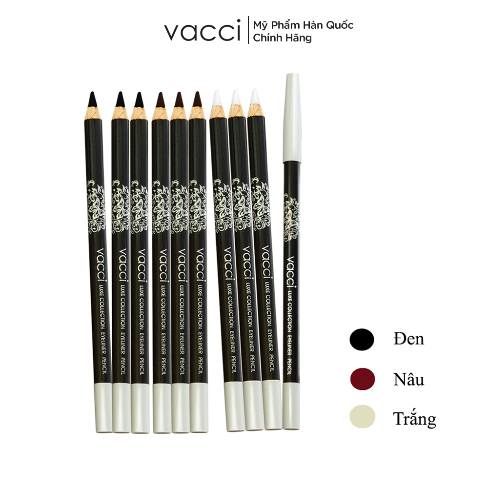 Chì kẻ mí không trôi Vacci Eyeliner Pencil - Ruột chì siêu mềm, dễ vẽ, không trôi