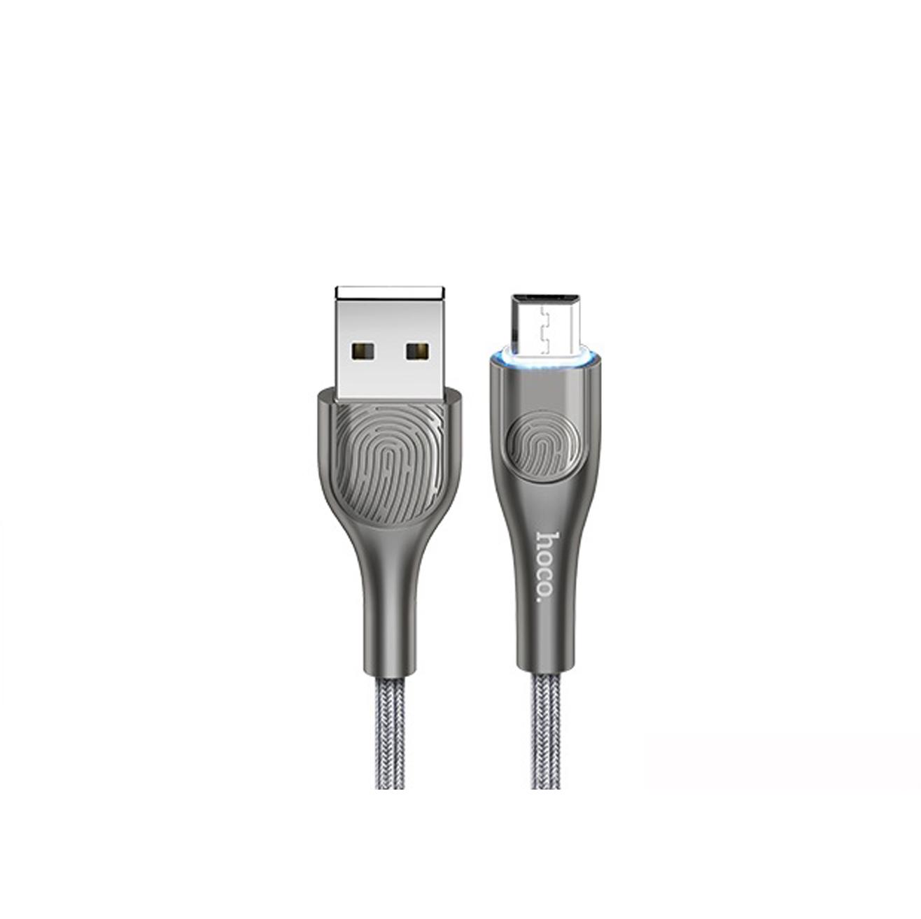 Cáp sạc nhanh hoco u59 micro-usb hỗ trợ sạc nhanh qc3.0 dây dù 1.2m có đèn báo sạc