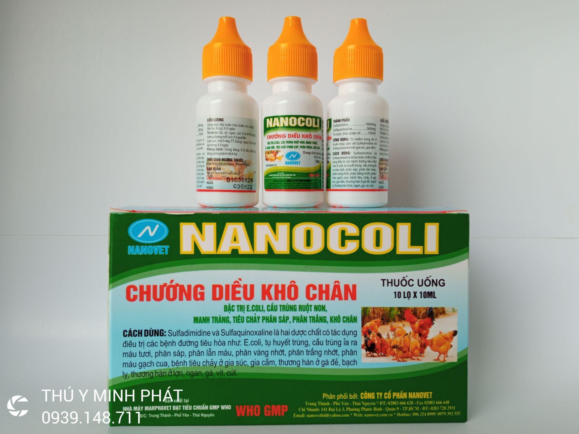 1 HỘP NANOCOLI (10 LỌ X 10ML) Chướng diều khô chân
