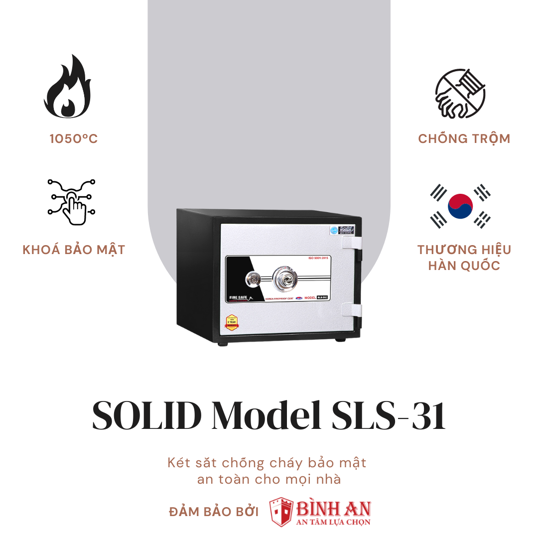 Két sắt solid sls-31 chống cháy 1000 độ c hàn quốc