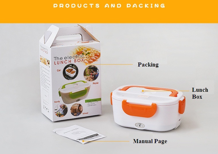 Hộp cơm hâm nóng thức ăn 2 ngăn, camen cắm điện hp003