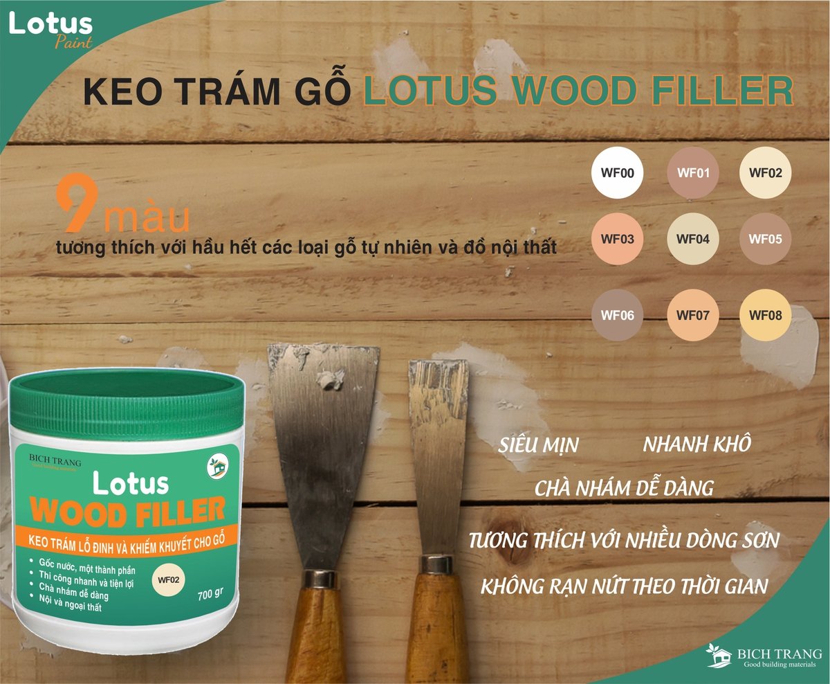 [HCM]Trám Trét Gỗ Wood Filler Trám Vết Đinh Trám Vết Nứt Keo Trám Gỗ - 700g Độ Bám Dính Cao Khô Nhanh Màu Sắc Đa Dạng An Toàn Sử Dụng