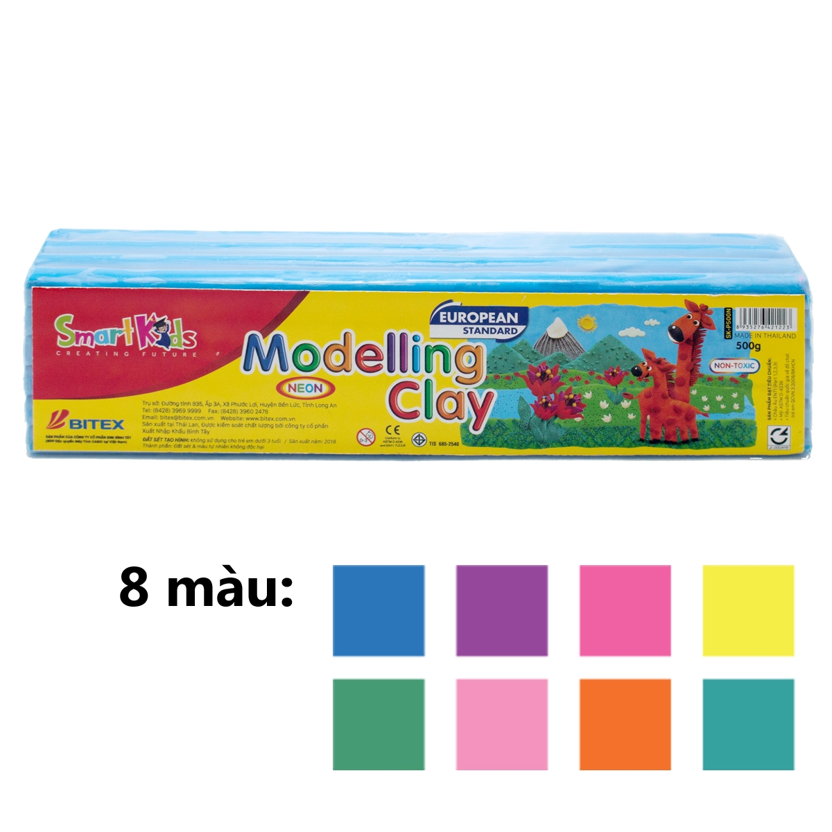 Sk-p500n-sáp nặn dạng khối bọc plastic 500g / 1 màu