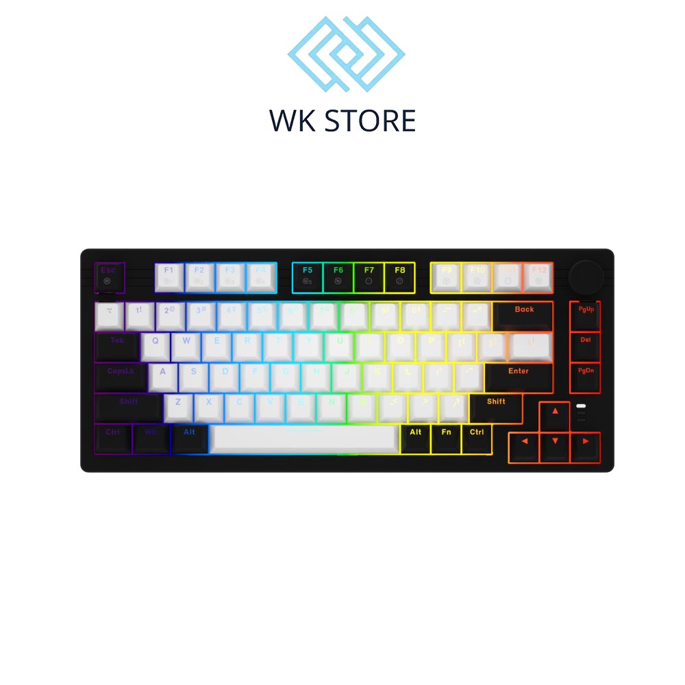 Bàn phím cơ dareu ek75 multiled, type-c black white