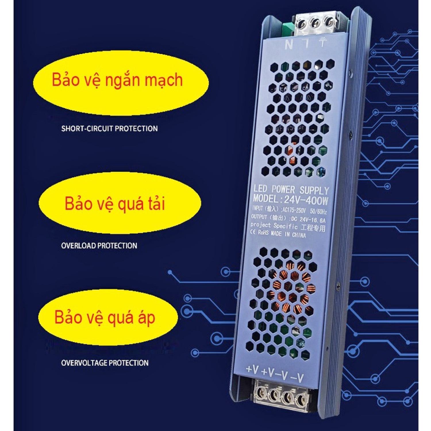Bộ đổi nguồn 24v dòng f 24v 100w 200w 300w 400w